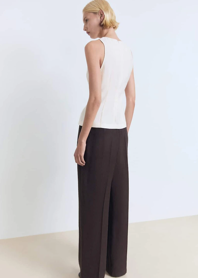 Fitted halter-neck blouse