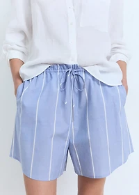Striped cotton shorts
