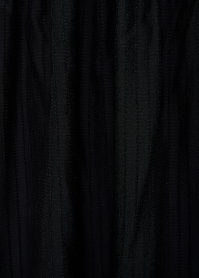 Long dress with ruffle neckline