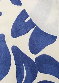 Printed linen-blend top