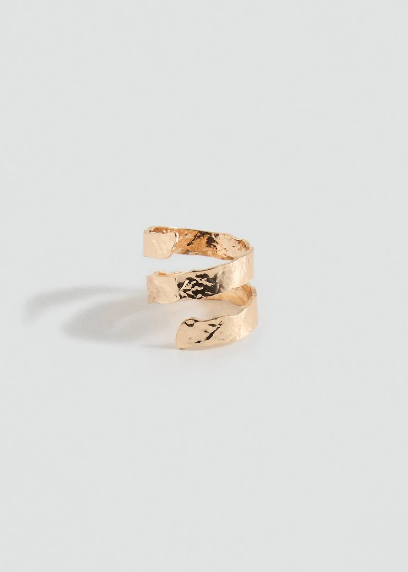 Textured spiral ring