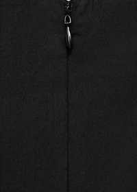 Boat-neck dress with pleats