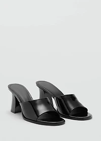 Patent leather effect heeled sandal