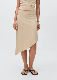 Asymmetrical lurex skirt