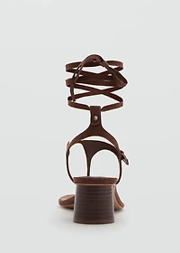 Suede leather heeled sandal