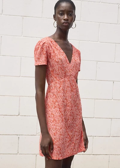 Printed V-neck dress