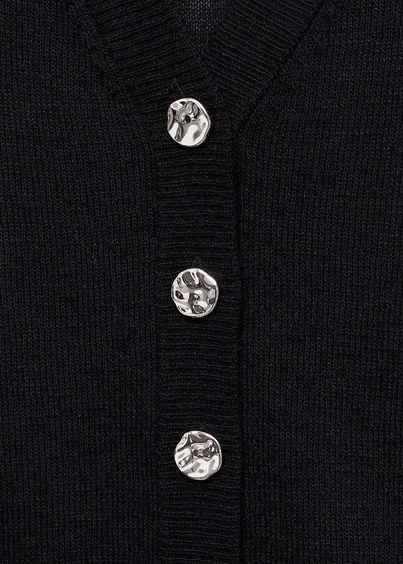 Fine-knit vest with buttons