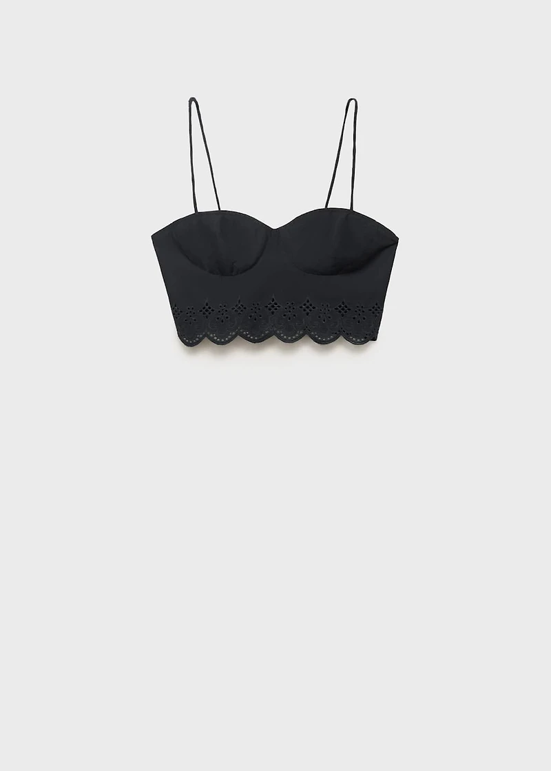 Embroidered crop top