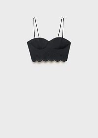 Embroidered crop top