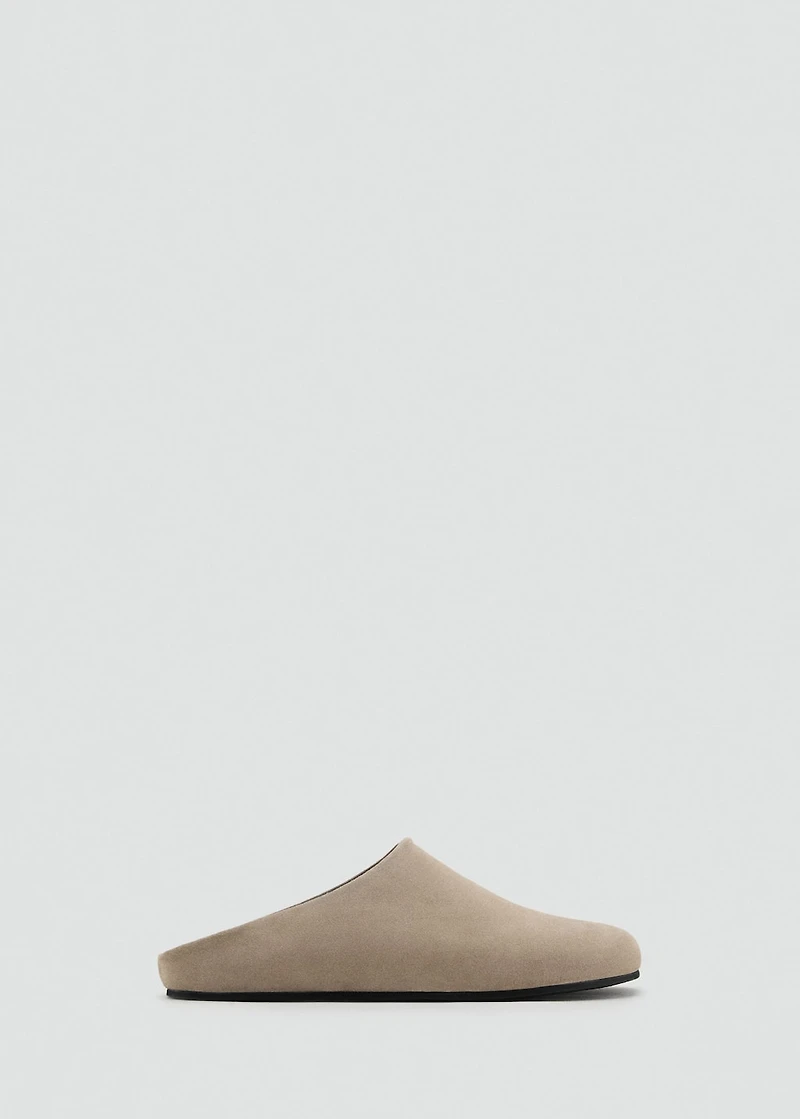 Suede leather clogs
