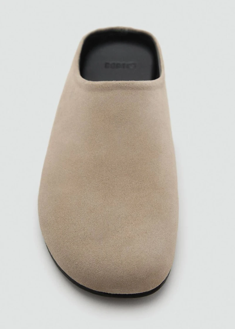 Suede leather clogs