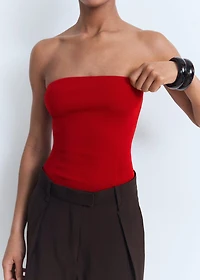 Strapless fitted top