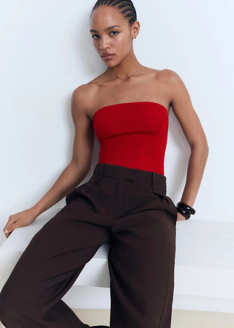 Strapless fitted top