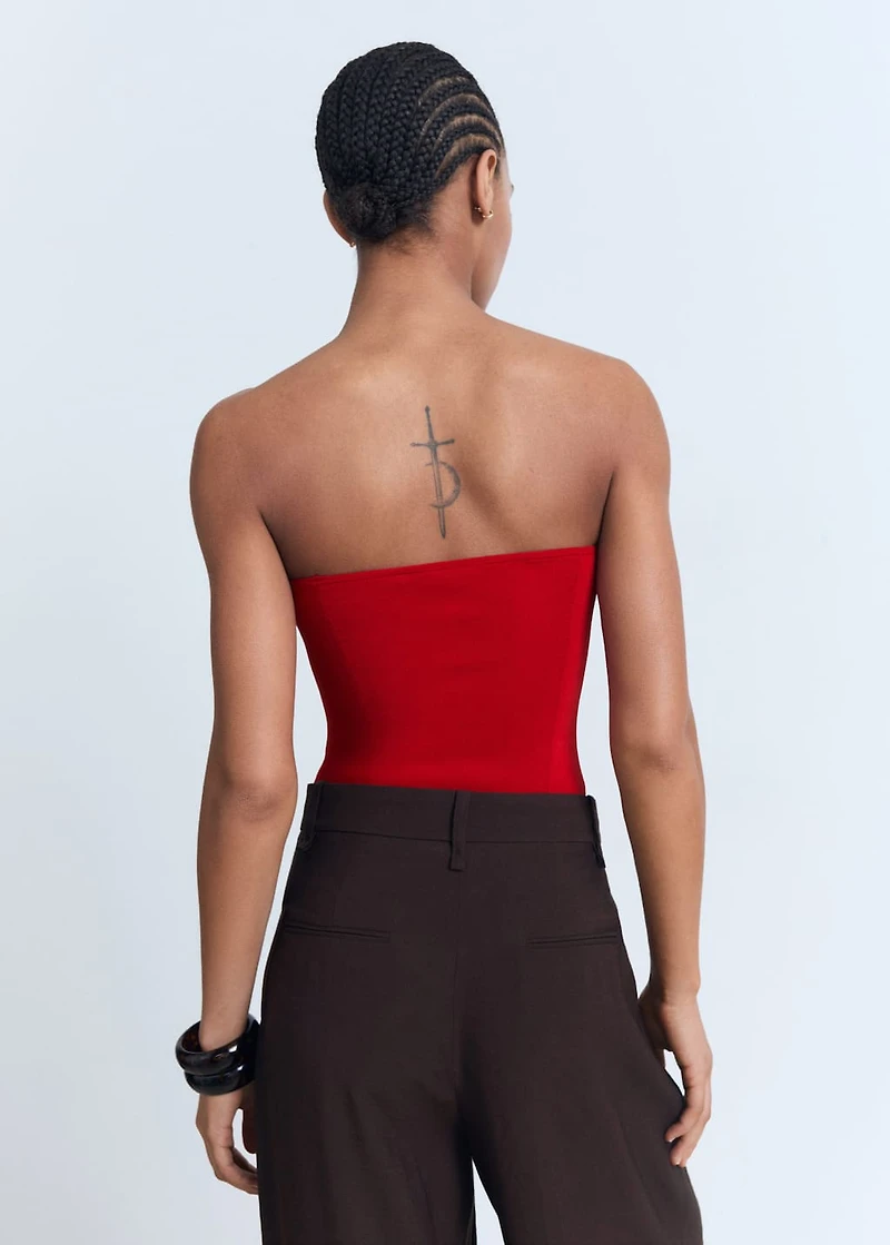 Strapless fitted top