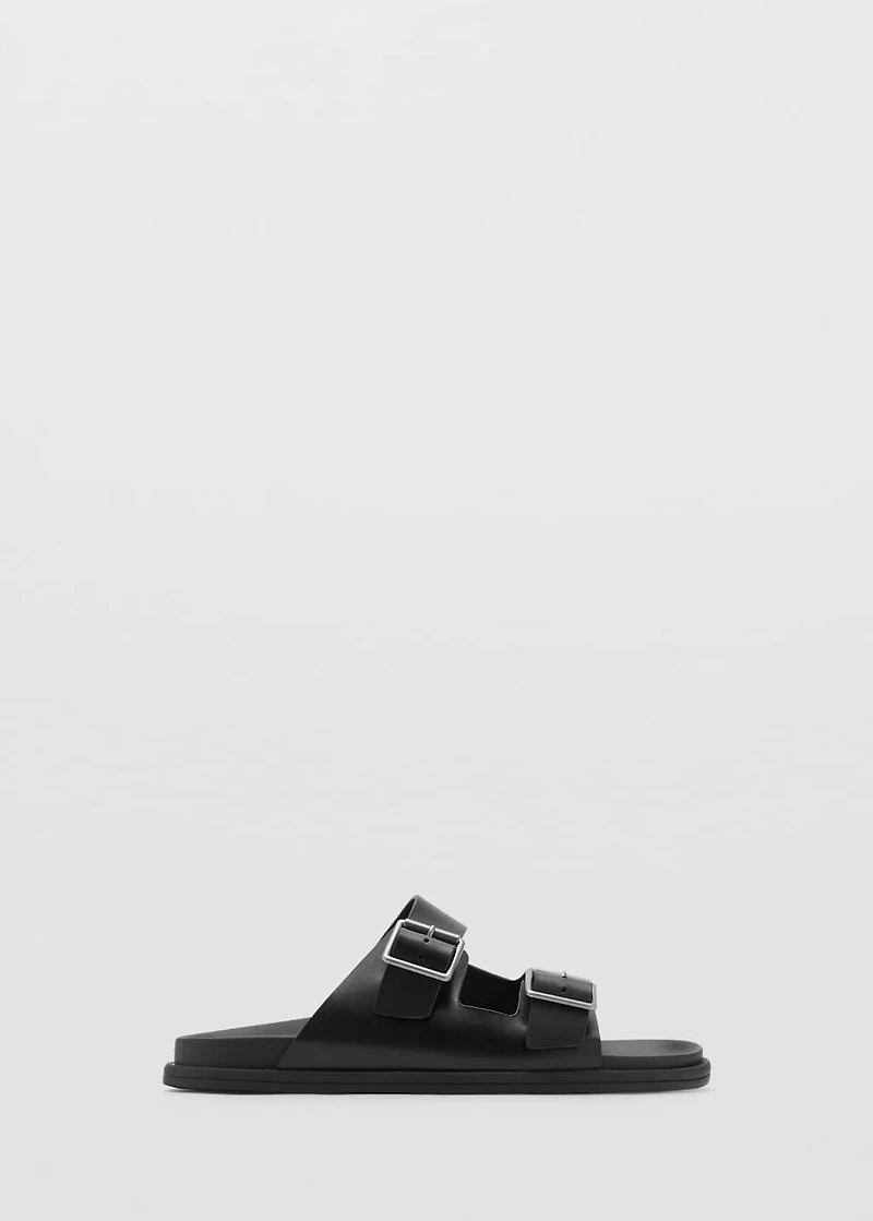 Buckles leather sandal