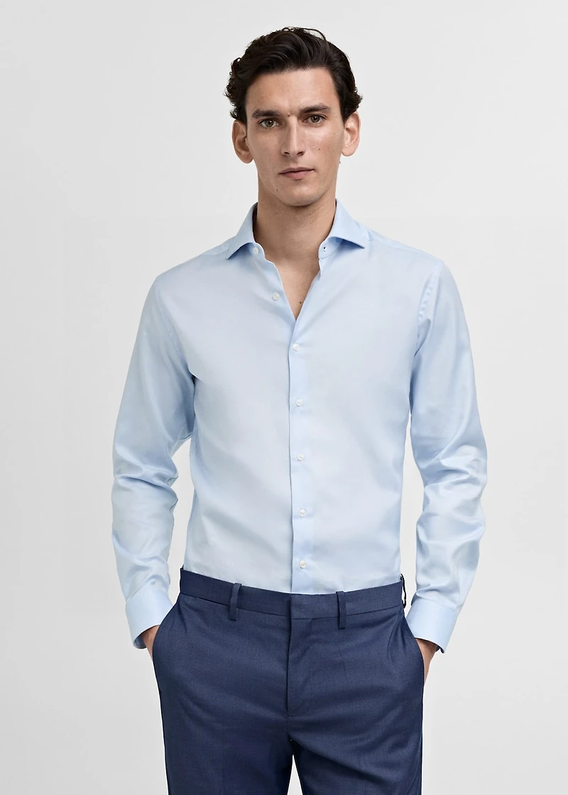 Slim fit structured suit shirt