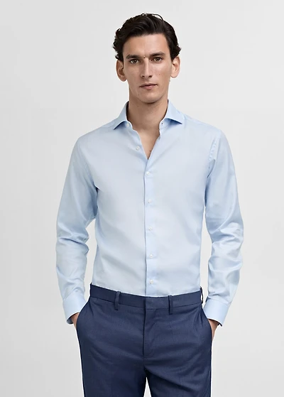 Slim fit structured suit shirt