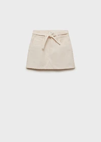 Denim skirt with bow
