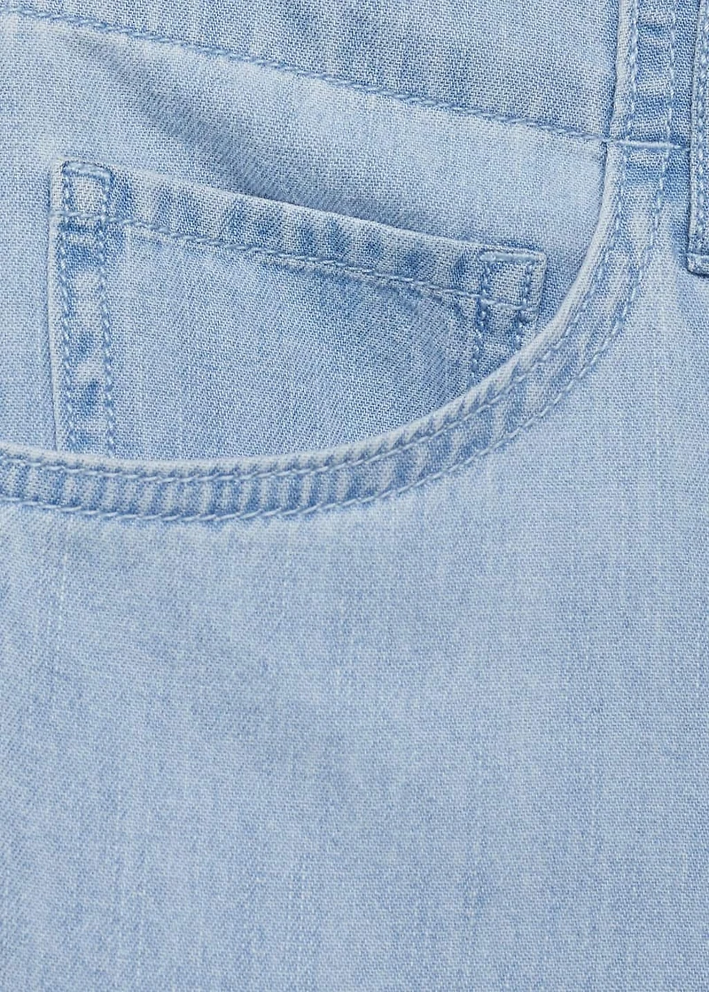 Mid-rise wide leg denim pants