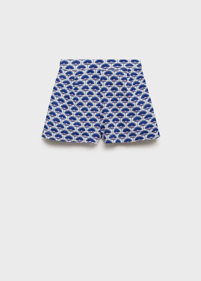 Printed linen shorts