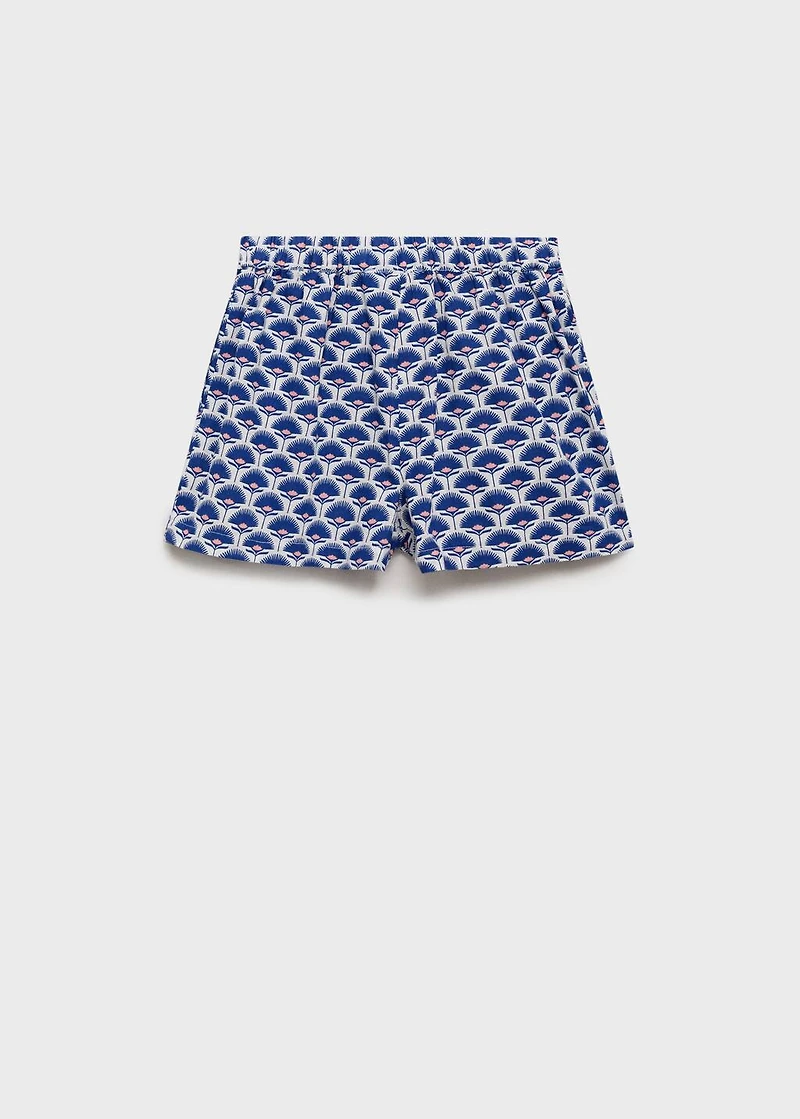 Printed linen shorts