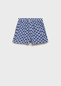 Printed linen shorts
