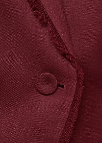 Linen suit blazer with frayed ends