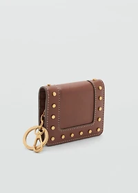 Studded wallet with keychain detail