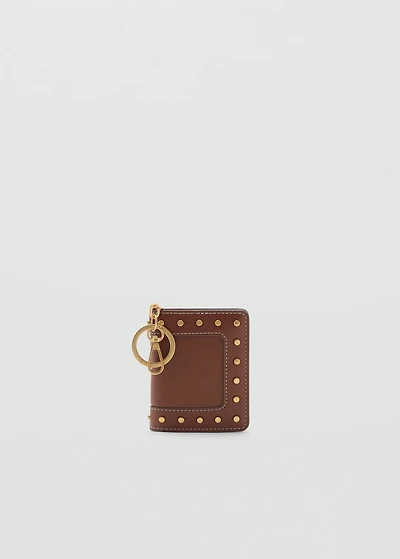 Studded wallet with keychain detail