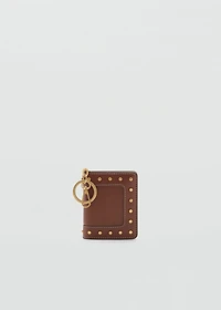 Studded wallet with keychain detail