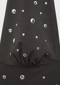 Halter top with metallic appliqués