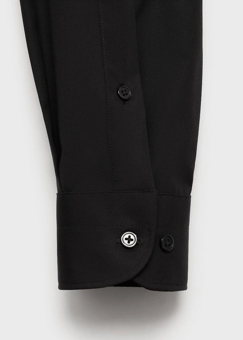 Slim-fit cotton poplin suit shirt
