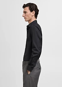 Slim-fit cotton poplin suit shirt