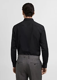 Slim-fit cotton poplin suit shirt