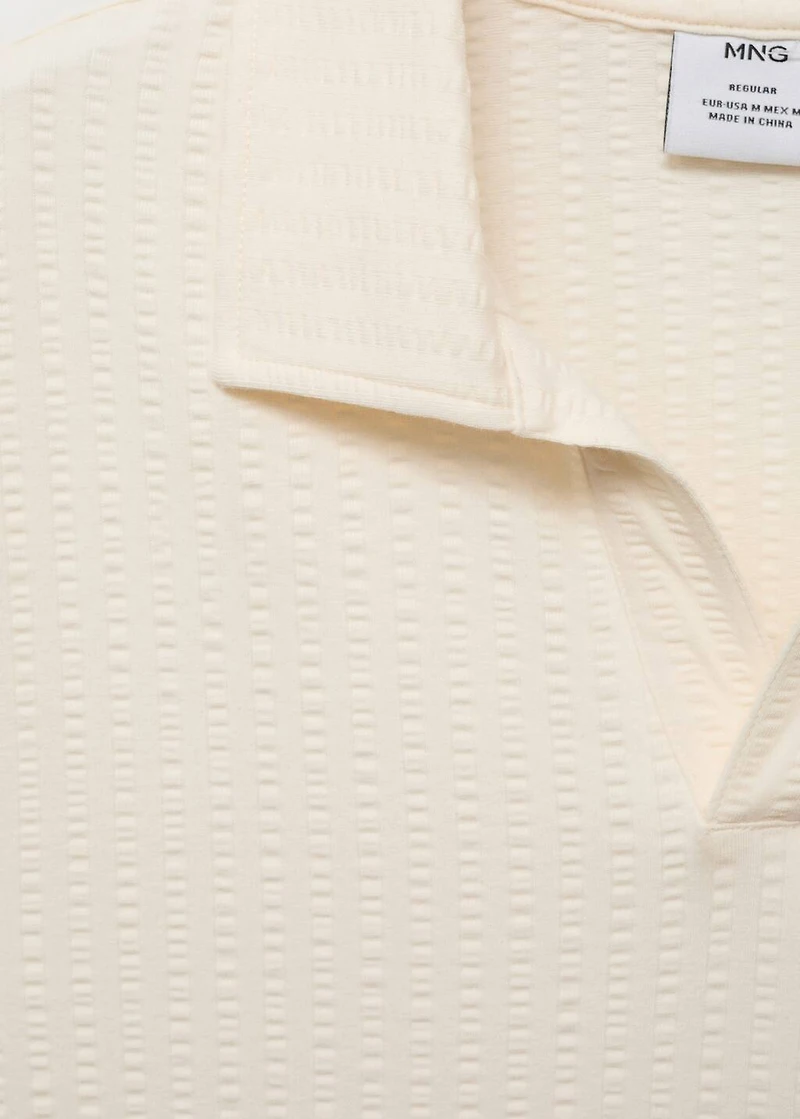 Seersucker cotton polo shirt