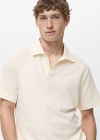 Seersucker cotton polo shirt