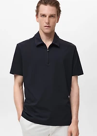 Zip neck polo shirt
