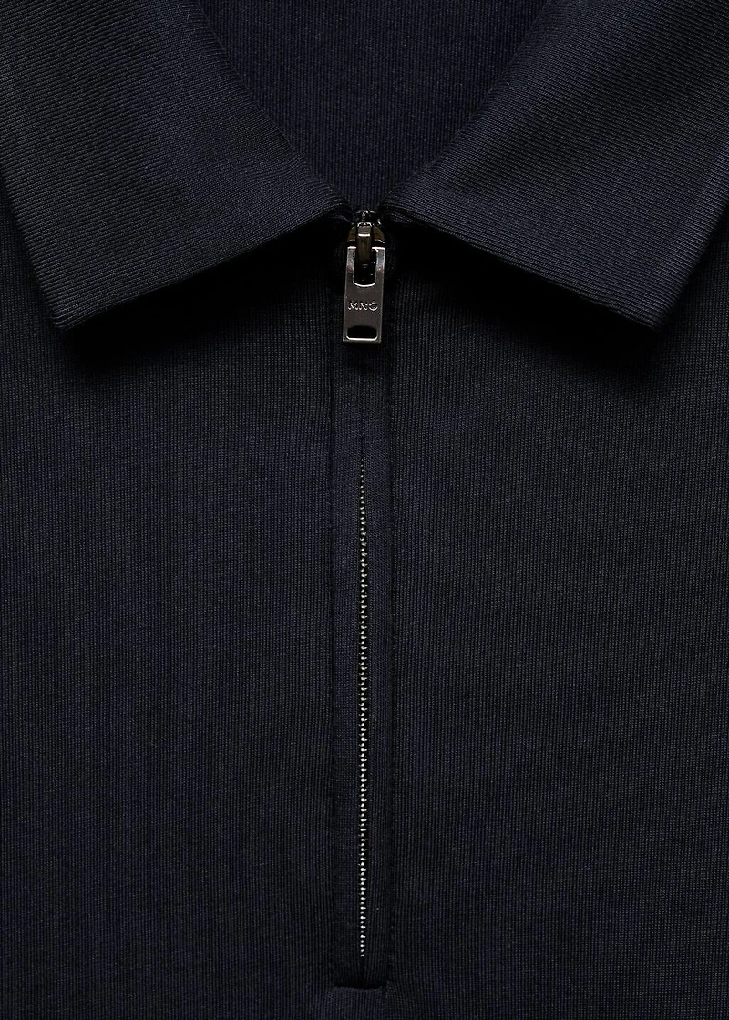 Zip neck polo shirt