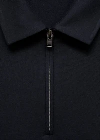 Zip neck polo shirt