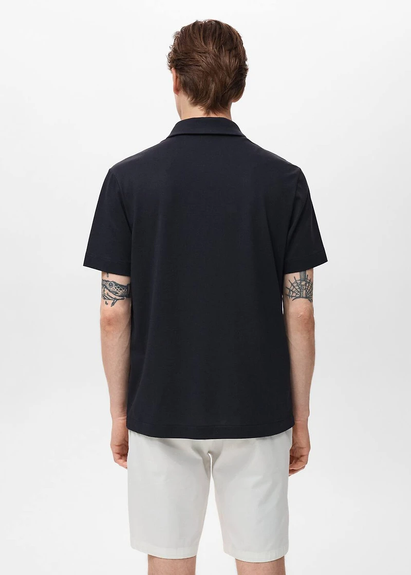 Zip neck polo shirt