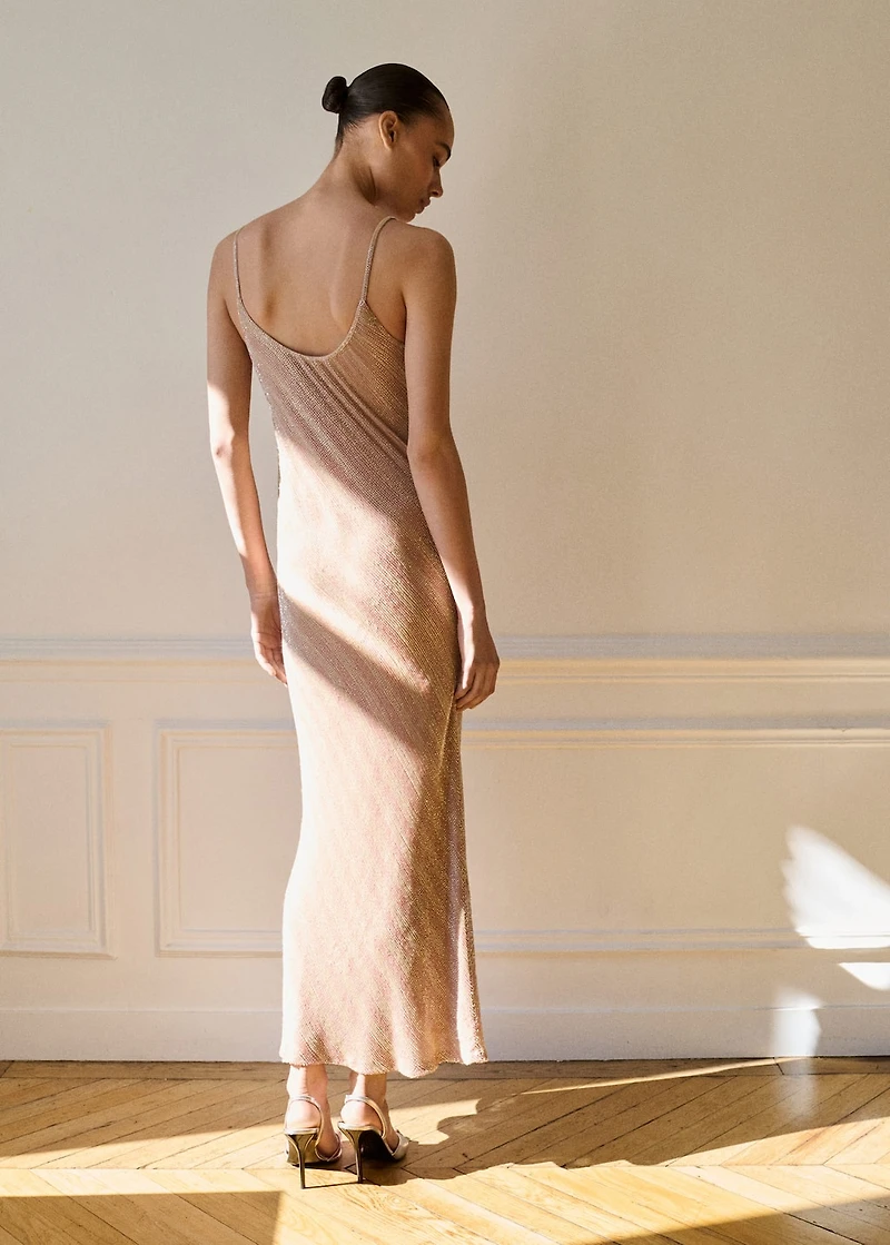 Scoop-back sequin dress