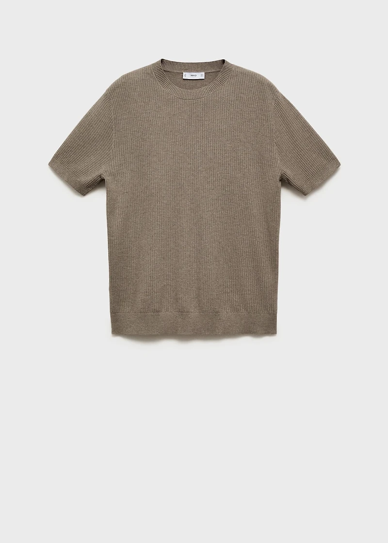 Ribbed knit t-shirt