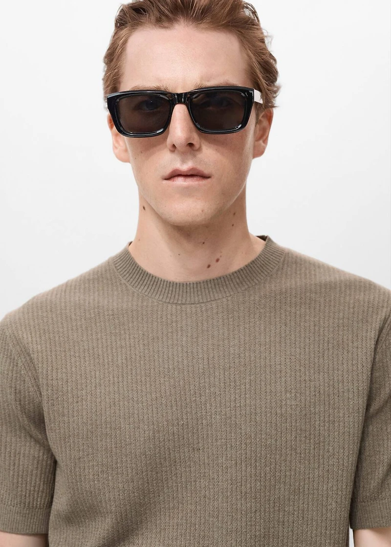 Ribbed knit t-shirt