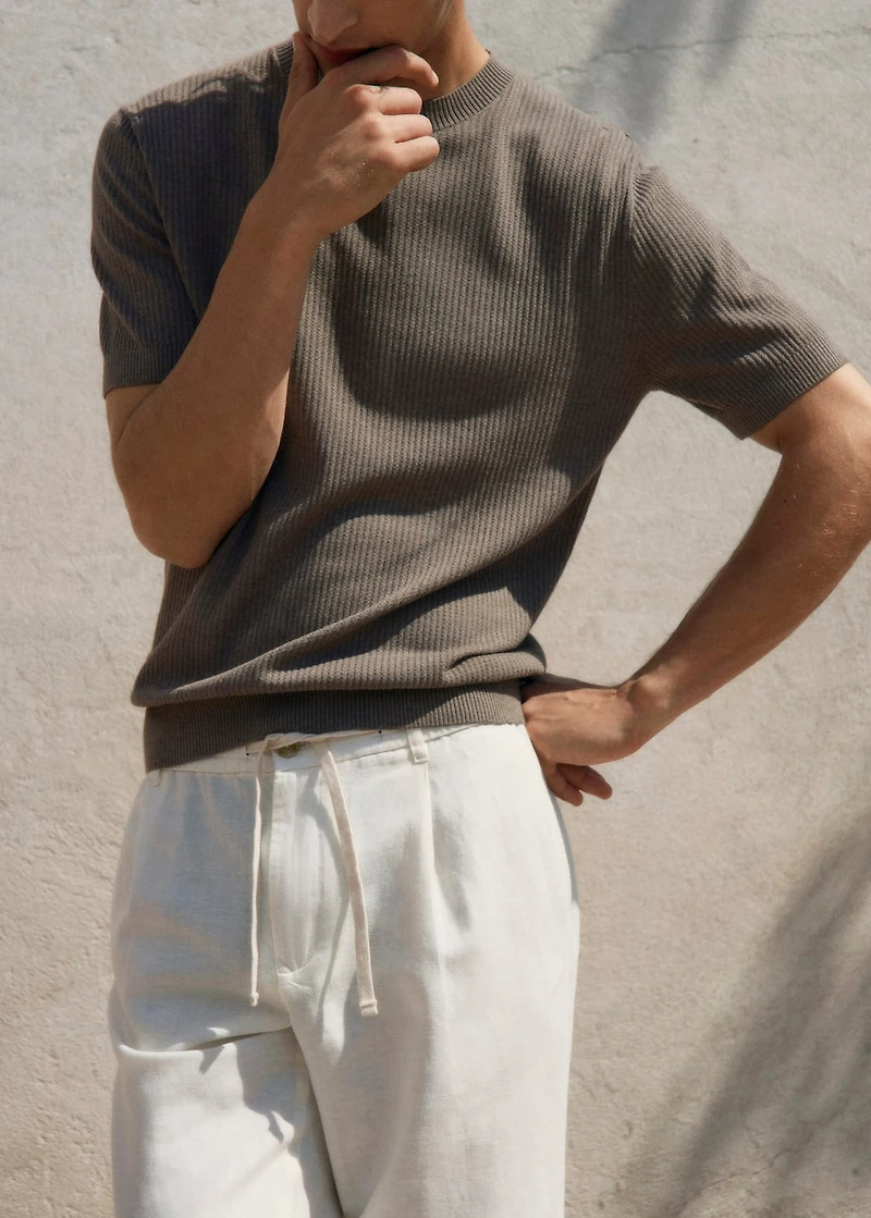 Ribbed knit t-shirt