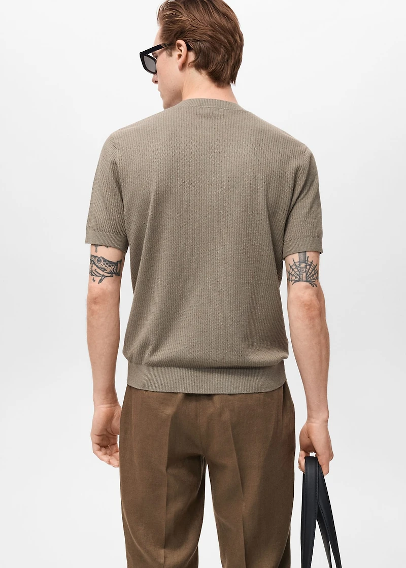 Ribbed knit t-shirt