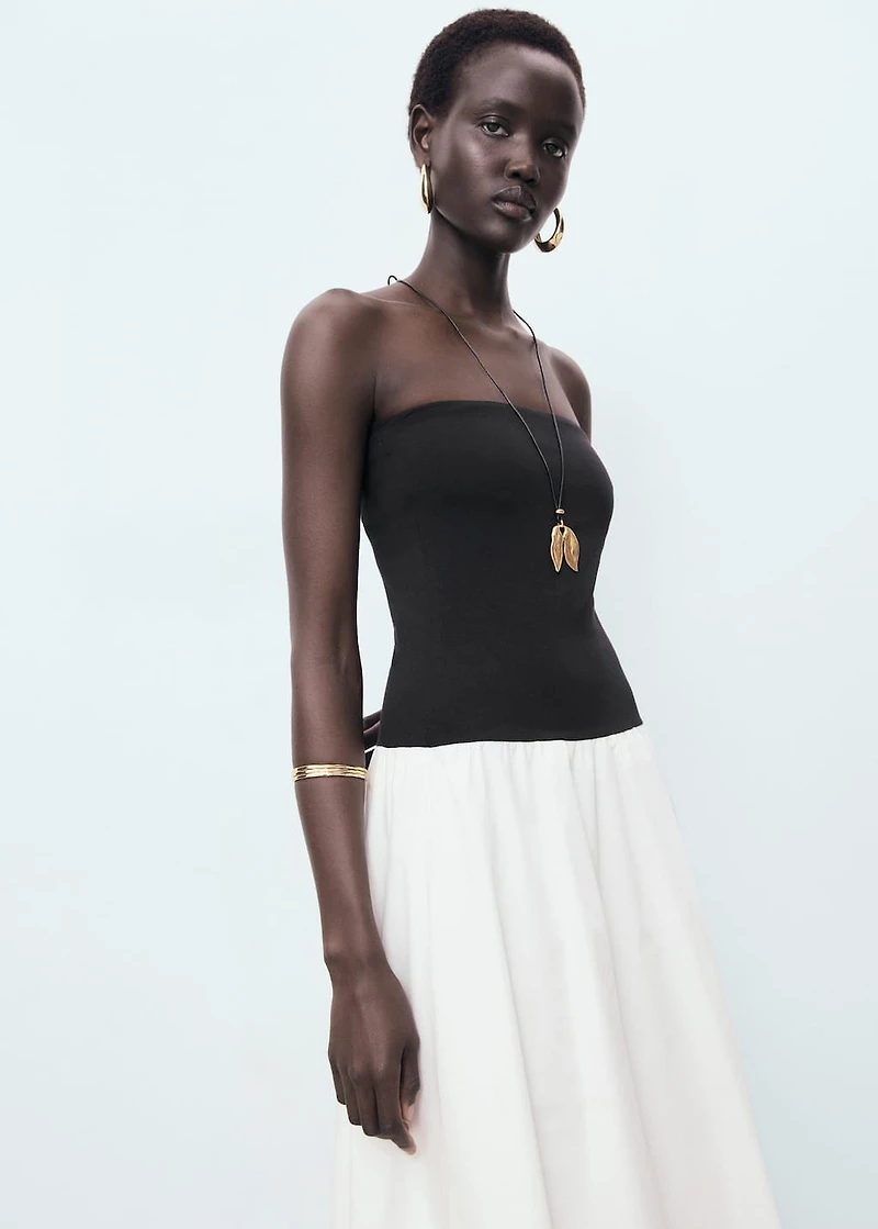 Combined knitted balloon dress