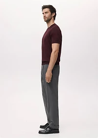 Cotton fine-knit t-shirt