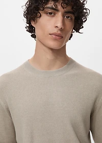 Fine rib-knit cotton sweater