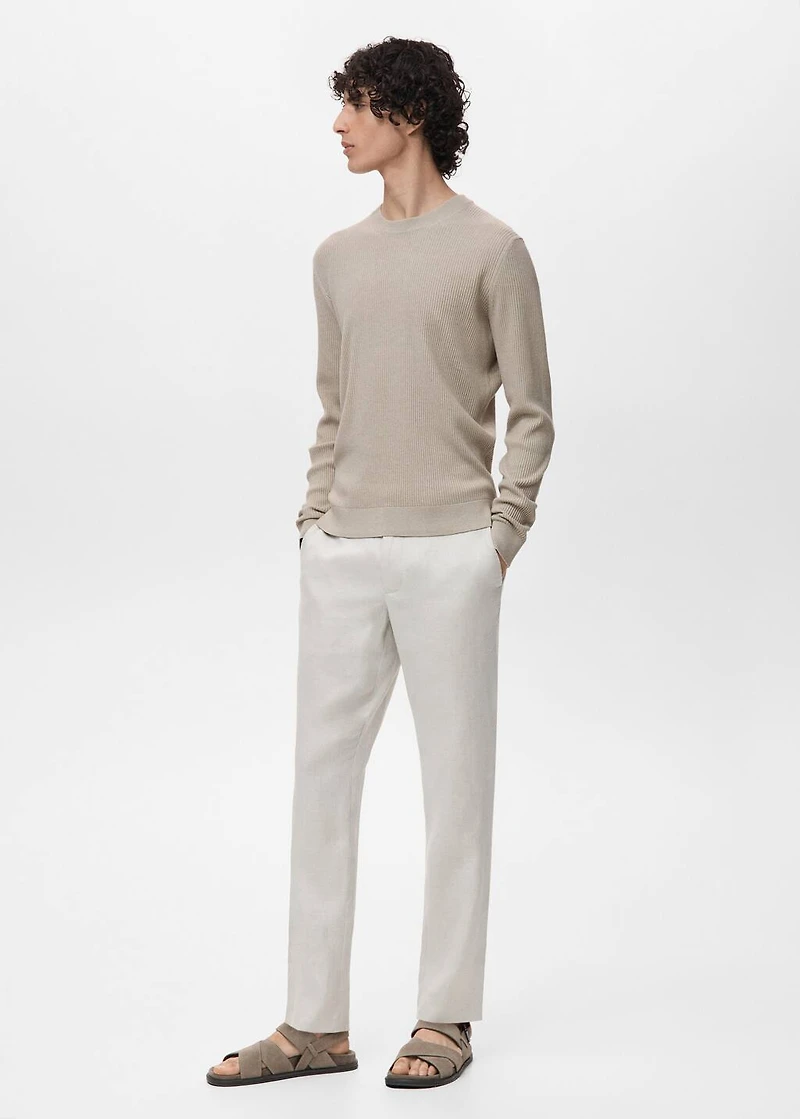 Fine rib-knit cotton sweater