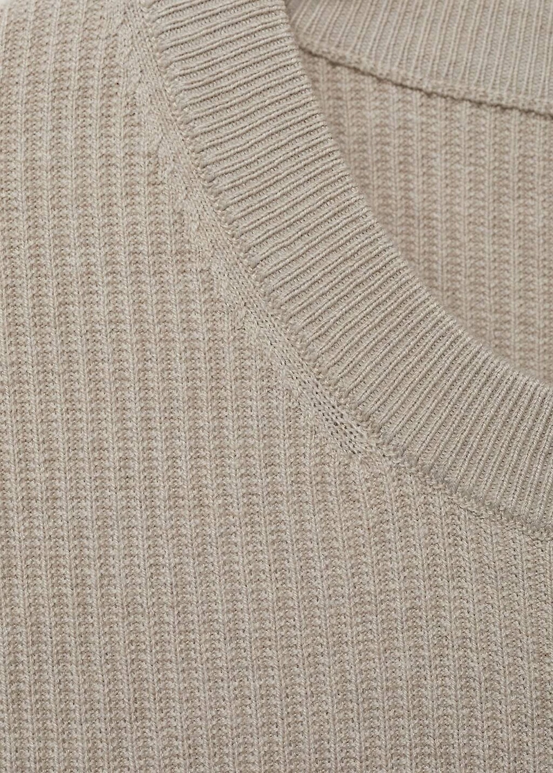 Fine rib-knit cotton sweater